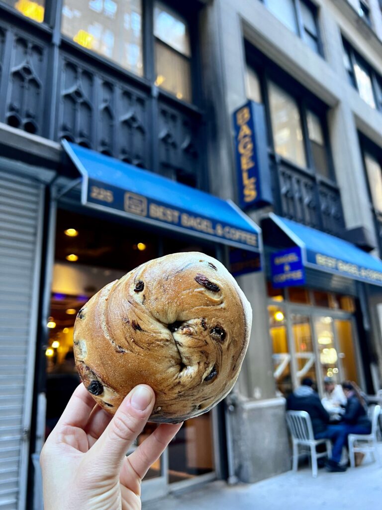 Cinnamon Raisin Bagel from Best Bagel and Coffee