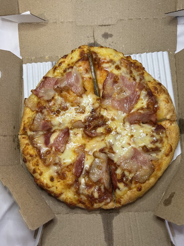 Bacon pizza from Domino's in Thailand 