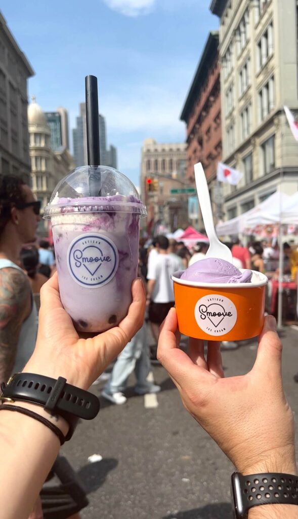 ube boba float and softserve from Smoove at Japan Fes