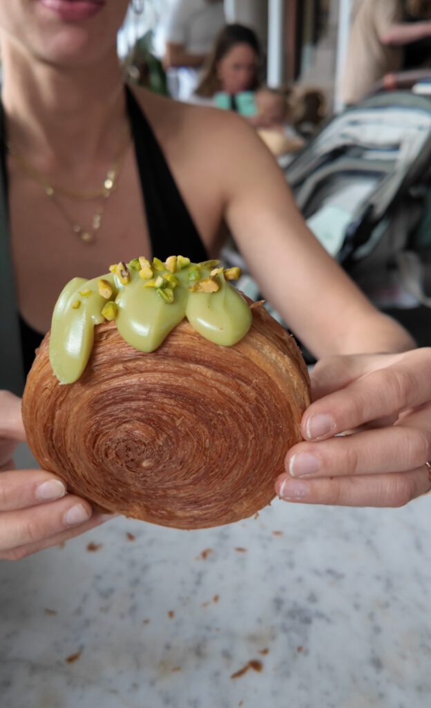 pistachio supreme croissant from Lafayette Grand Bakery and Cafe