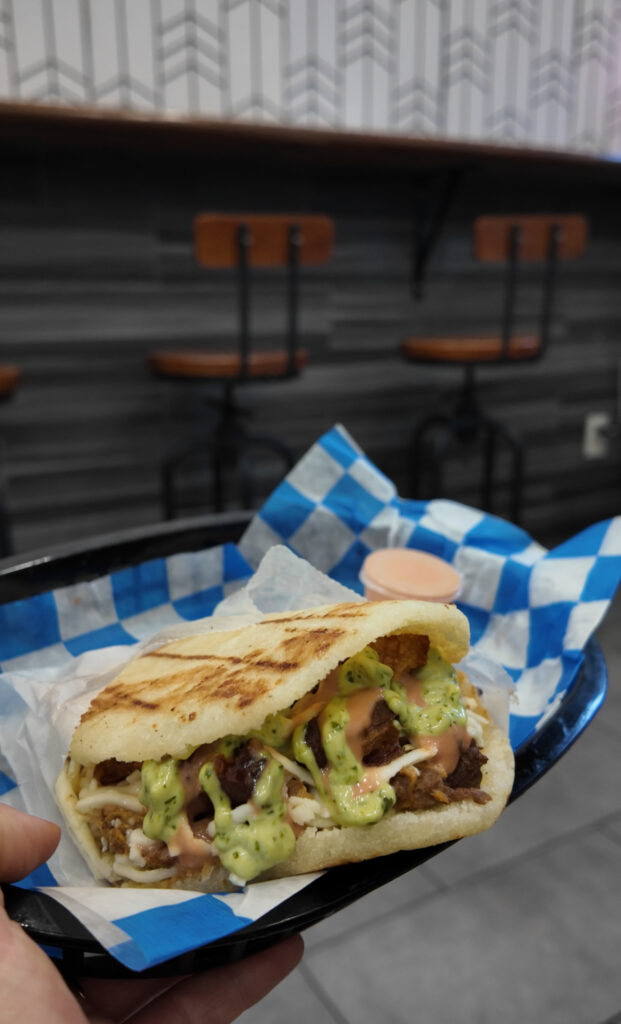 mixed arepa from Kaprichos in Sunnyside Queens